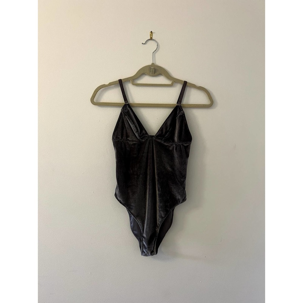 free people silvery velvet bustier bodysuit